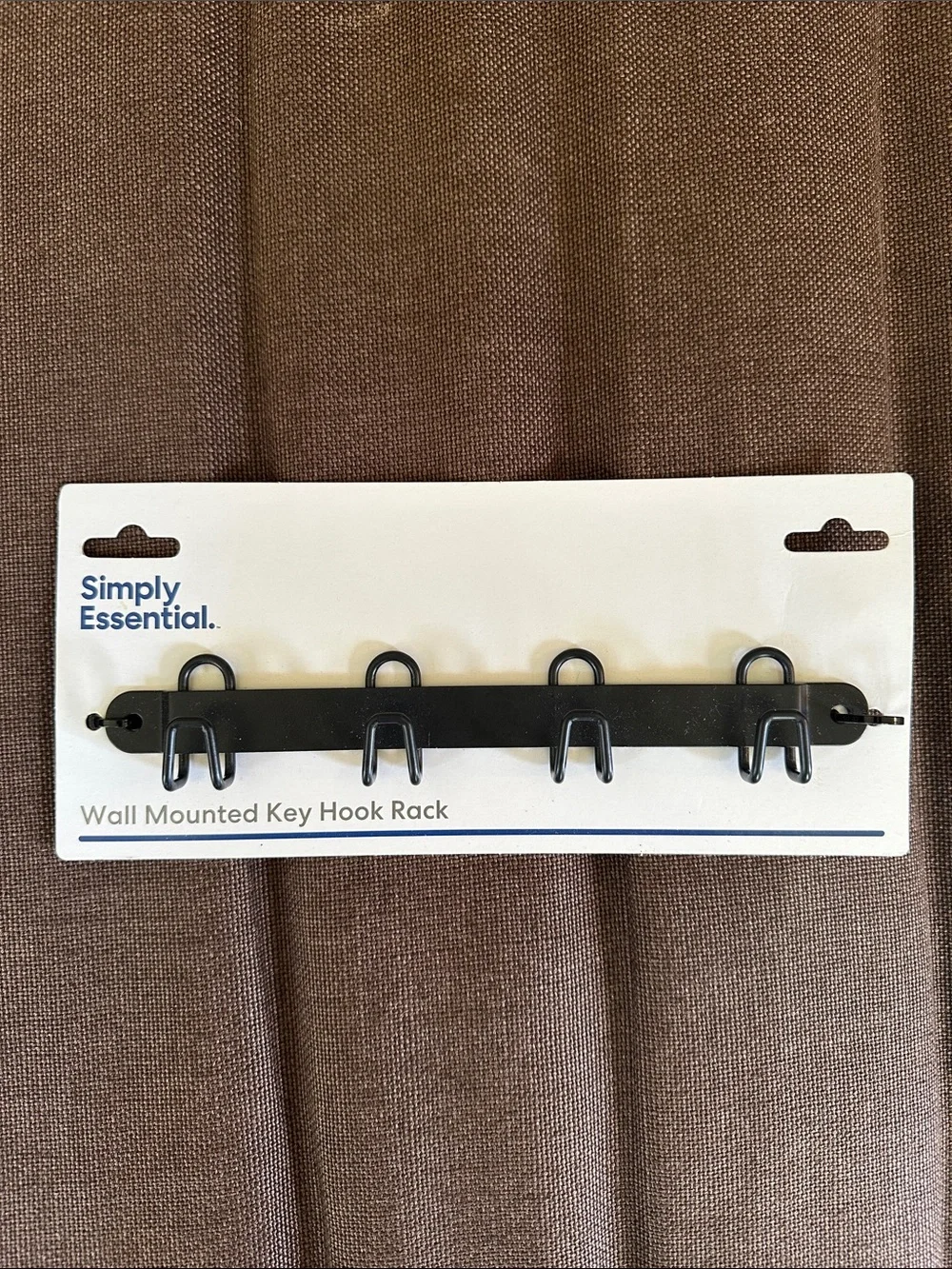 Simple Essential Black Wall-Mounted Key Hook Rack